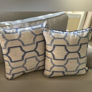Cream & Blue Set of Pillows